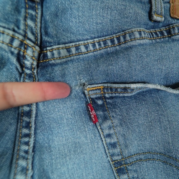 Levi's 541 Jeans Mens 38x30 Blue Distressed Straight Medium Wash Denim Pants - Picture 6 of 9